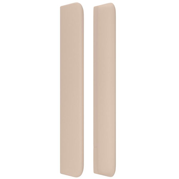 vidaXL sengegavl med kanter 147x16x118/128 cm kunstl&aelig;der cappuccino