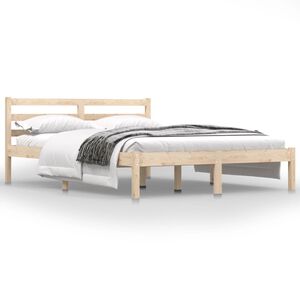 vidaXL sengeramme 135x190 cm massivt fyrretr&aelig;