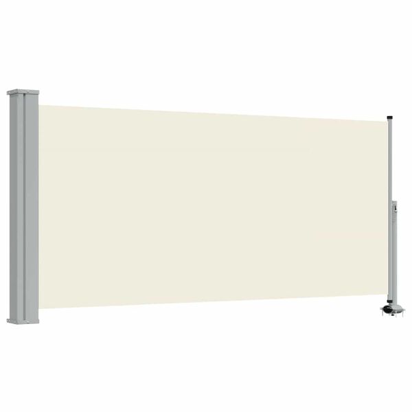 vidaXL sammenrullelig sidemarkise til terrassen 120x300 cm creme