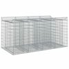 vidaXL Gabion h&oslash;jbed 2 stk. 200 x 100 x 100 cm Galvaniseret st&aring;l S&oslash;lv