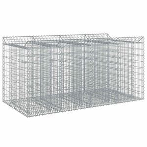 vidaXL Gabion h&oslash;jbed 2 stk. 200 x 100 x 100 cm Galvaniseret st&aring;l S&oslash;lv