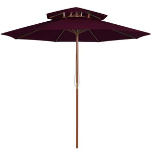vidaXL dobbelt parasol 270 cm tr&aelig;stang bordeauxfarvet