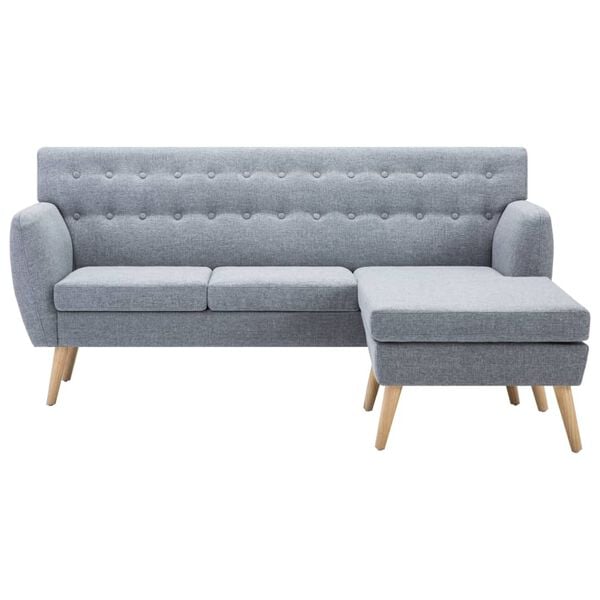 vidaXL L-formet sofa 171,5x138x81,5 cm stofbetr&aelig;k lysegr&aring;