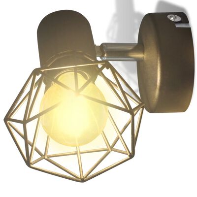 vidaXL væglamper 2 stk. med LED-pærer industriel stil sort