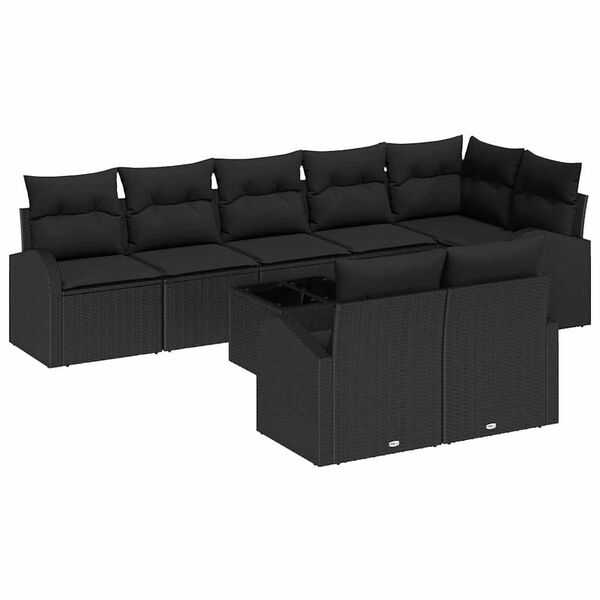 vidaXL Havesofa Sæt 9 pcs polyrattan