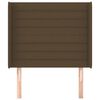 vidaXL sengegavl med kanter 93x16x118/128 cm stof m&oslash;rkebrun