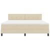 vidaXL Box spring seng med madras med LED Creme 180 x 200 cm Stof