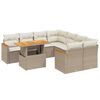vidaXL sofas&aelig;t til haven 9 dele med hynder polyrattan beige