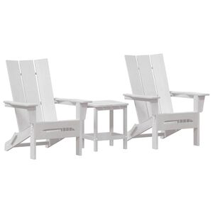 vidaXL Have Stol 3 stk. Hvid Polyethylen