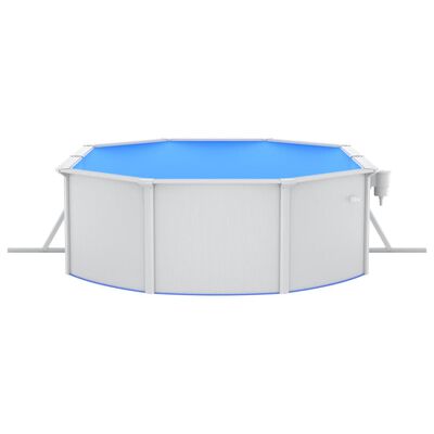 vidaXL swimmingpool med sandfilterpumpe og stige 490x360x120 cm
