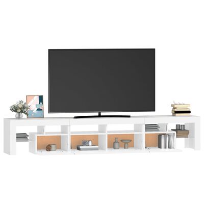vidaXL tv-skab med LED-lys 230x36,5x40 cm hvid
