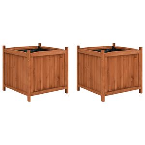 vidaXL h&oslash;jbede 2 stk. 50x50x50 cm massivt fyrretr&aelig;