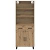 vidaXL Highboard Artisan Egetr&aelig; 69,5 x 34 x 180 cm Konstrueret tr&aelig;