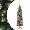vidaXL Kunstigt slankt juletr&aelig; Gr&oslash;n og Hvid 150 cm