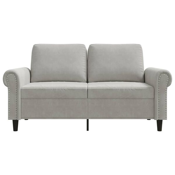 vidaXL 2-personers sofa 120 cm velour lysegr&aring;