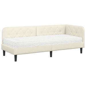 vidaXL Hj&oslash;rnesengramme Creme 80 x 200 cm Fl&oslash;jl