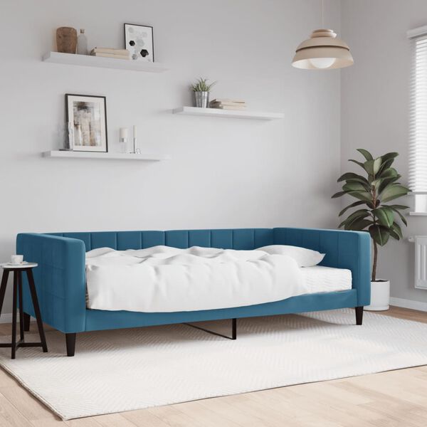 vidaXL daybed med madras 100x200 cm velour blå