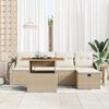 vidaXL Havesofa S&aelig;t 6 pcs Beige polyrattan