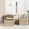 vidaXL Havesofa S&aelig;t med pude 5 pcs Beige og creme polyrattan