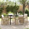 vidaXL Have Spisebordss&aelig;t 5 pcs Beige polyrattan
