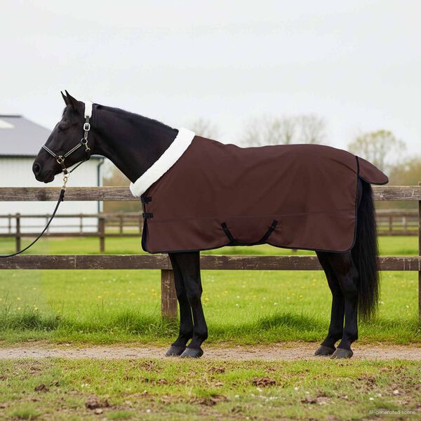vidaXL Hestet&aelig;ppe M&oslash;rkebrun 135 cm Polar fleece