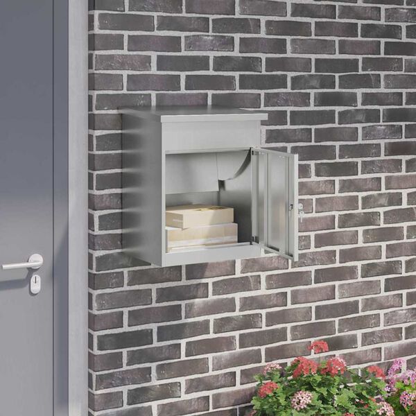 vidaXL Pakke drop boks Sort 47,5 x 38 x 59 cm Galvaniseret st&aring;l