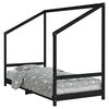vidaXL sengeramme til juniorseng 90x190 cm massivt fyrretr&aelig; sort