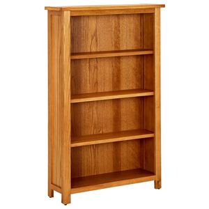 vidaXL bogreol med 4 hylder 70x22x110 cm massivt egetr&aelig;