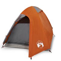 vidaXL 2-personers telt 254x135x112 cm 185T taft grå og orange