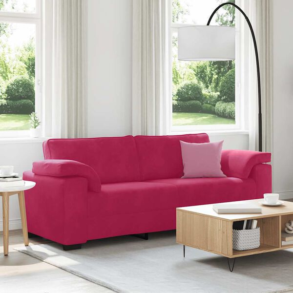 vidaXL 3-personers sofa 220x77x82 cm fl&oslash;jl vinr&oslash;d