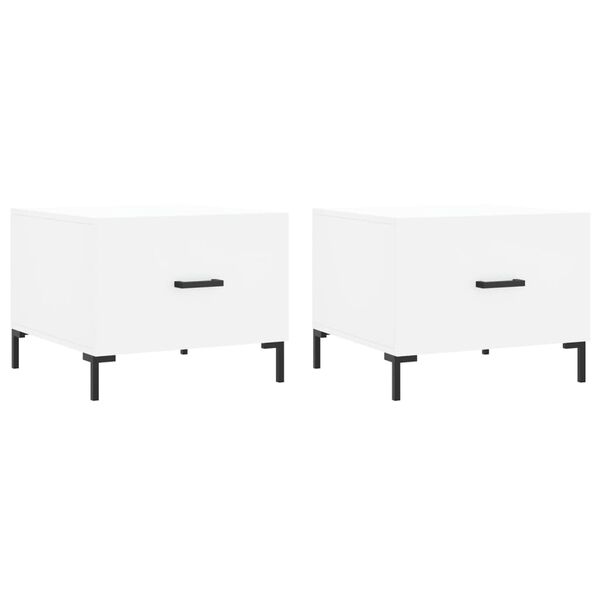 vidaXL sofaborde 2 stk. 50x50x40 cm konstrueret træ hvid