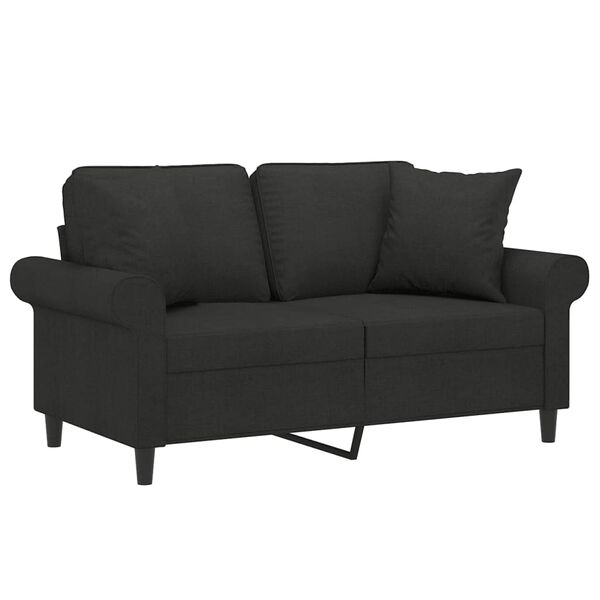 vidaXL 2-personers sofa med puder og hynder 120 cm stof sort