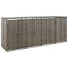 vidaXL firdobbelt skraldespandsskjuler 274x80x117 cm polyrattan gr&aring;