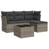 vidaXL sofas&aelig;t 5 dele med hynder polyrattan gr&aring;