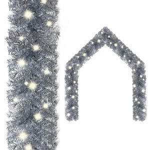 vidaXL juleguirlande med LED-lys 10 m s&oslash;lvfarvet