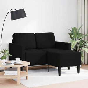vidaXL 2-personers sofa med chaiselong L-formet 125 cm stof sort