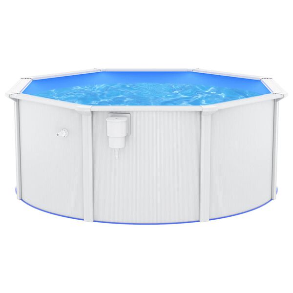 vidaXL swimmingpool med st&aring;lv&aelig;g 300x120 cm hvid