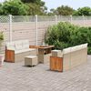 vidaXL Havesofa S&aelig;t 10 pcs Beige og creme polyrattan