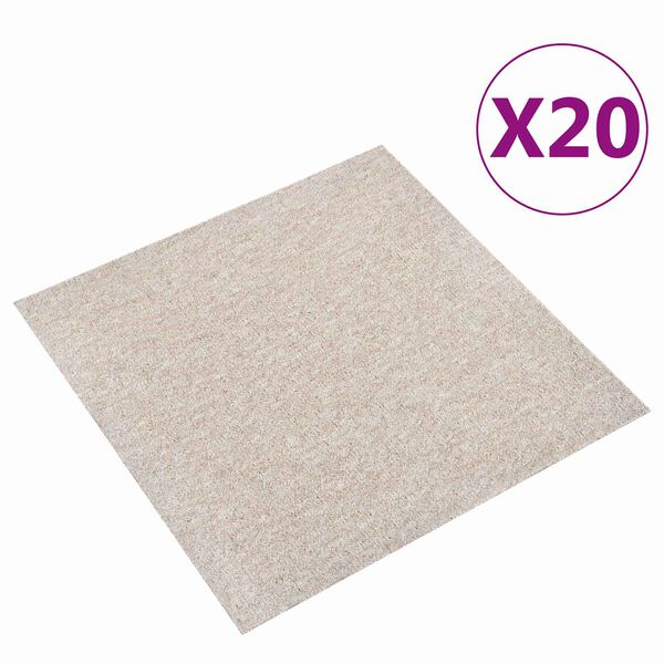 vidaXL T&aelig;ppe 20 pcs Lys beige 50 x 50 cm 100% Polypropylen
