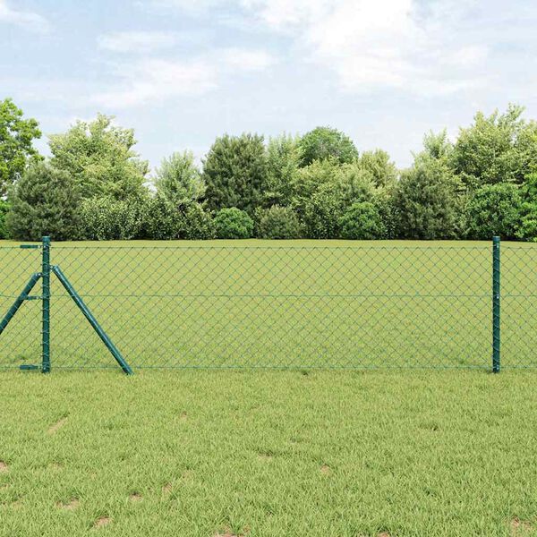 vidaXL Hegnsp&aelig;l Gr&oslash;n 25 x 0,8 m (40 x 40 mm net) St&aring;l og PVC
