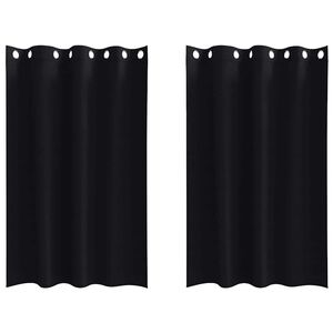vidaXL M&oslash;rkl&aelig;gningsgardiner med ringe 2 stk. Sort 175 x 140 cm