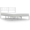 vidaXL sengeramme med sengegavl 150x200 cm metal hvid
