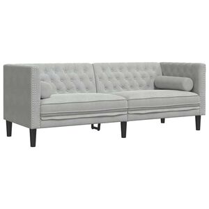vidaXL Sofa Lysegr&aring; 194 x 74,5 x 70,5 cm Fl&oslash;jl