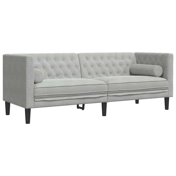 vidaXL Sofa Lysegr&aring; 194 x 74,5 x 70,5 cm Fl&oslash;jl