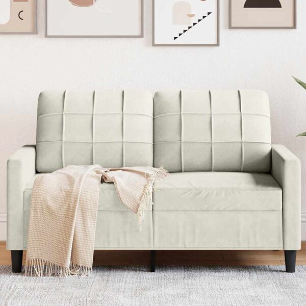 vidaXL 2-personers sofa 120 cm velour cremefarvet