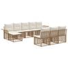 vidaXL Udend&oslash;rs sofagruppe 9 pcs Naturlig og Creme Hvid Polyester