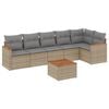 vidaXL sofas&aelig;t til haven 7 dele med hynder polyrattan beige