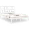 vidaXL sengeramme 135x190 cm dobbelt massivt fyrretr&aelig; hvid