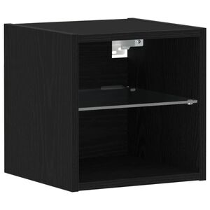 vidaXL LED V&aelig;ghylde Bedside Cabinet Sort 30 x 28,5 x 30 cm