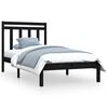 vidaXL sengeramme 90x190 cm Single massivt tr&aelig; sort